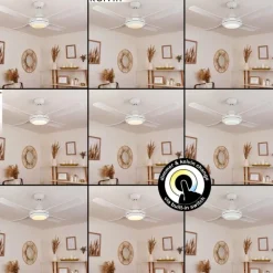 Ventilateur de plafond Tjerne LED Blanc, 1 lumière