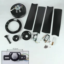 Ventilateur de plafond Tjerne LED Noir, 1 lumière, Télécommandes