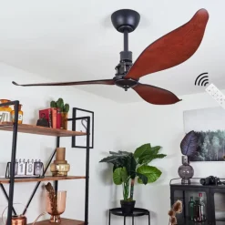 Ventilateur de plafond Torgnes Brun, Couleur bois, Noir, Télécommandes