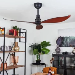 Ventilateur de plafond Torgnes Brun, Couleur bois, Noir, Télécommandes