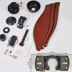 Ventilateur de plafond Torgnes Brun, Couleur bois, Noir, Télécommandes