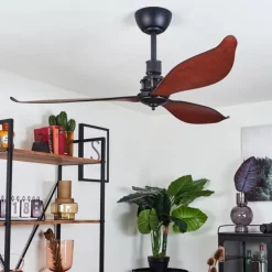 Ventilateur de plafond Torgnes Brun, Couleur bois, Noir, Télécommandes