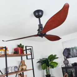 Ventilateur de plafond Torgnes Brun, Couleur bois, Noir, Télécommandes