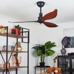 Ventilateur de plafond Torgnes Brun, Couleur bois, Noir, Télécommandes