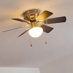 Ventilateur de plafond Trillo Gris, Nickel mat, Blanc, 1 lumière