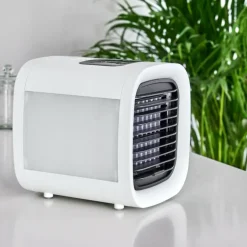 Ventilateur de table Chania LED Noir, Blanc, 1 lumière, Changeur de couleurs