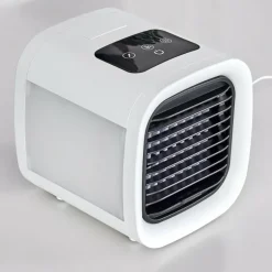 Ventilateur de table Chania LED Noir, Blanc, 1 lumière, Changeur de couleurs