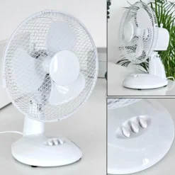 Ventilateur de table Sopot Chrome, Blanc