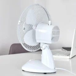 Ventilateur de table Sopot Chrome, Blanc