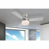 Ventilateur Globo ALANA Acier inoxydable, Nickel mat, 2 lumières, Télécommandes
