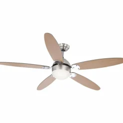 Ventilateur Globo AZURA Chrome, Acier inoxydable, Nickel mat, 1 lumière