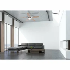 Ventilateur Globo AZURA Chrome, Acier inoxydable, Nickel mat, 1 lumière