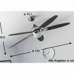 Ventilateur Globo AZURA Nickel mat, 1 lumière