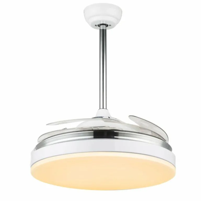 Ventilateur Globo CABRERA LED Blanc, 1 lumière, Télécommandes
