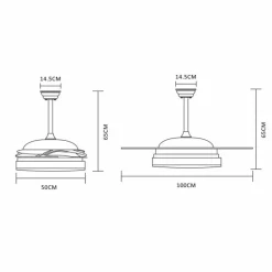 Ventilateur Globo CABRERA LED Blanc, 1 lumière, Télécommandes