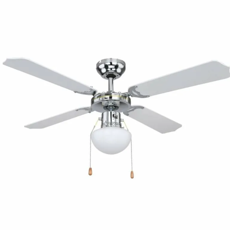 Ventilateur Globo CHAMPION Chrome, 1 lumière