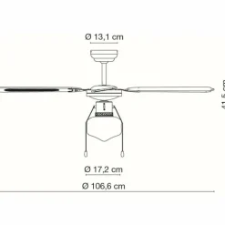 Ventilateur Globo CHAMPION Chrome, 1 lumière