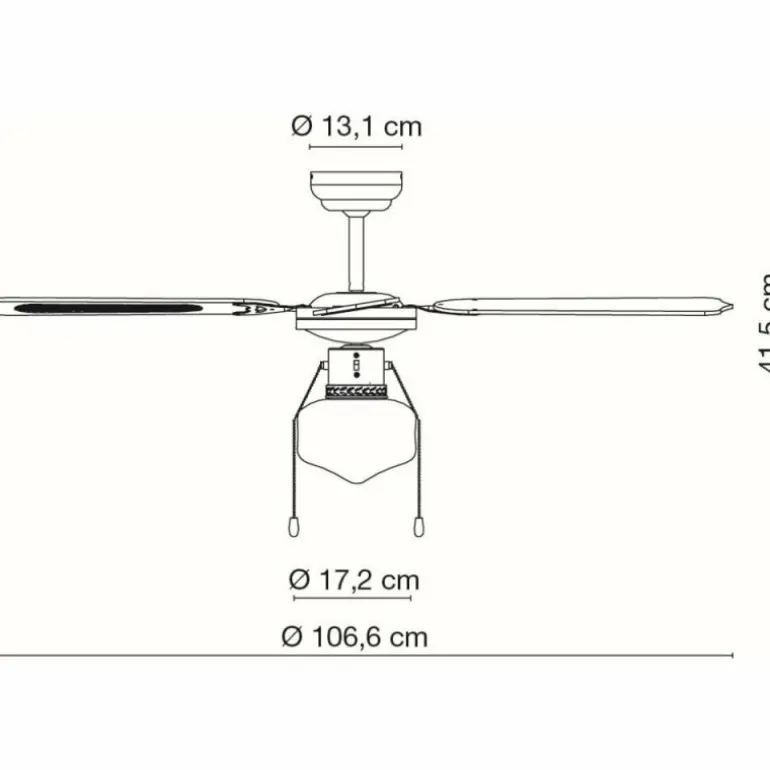 Ventilateur Globo CHAMPION Chrome, 1 lumière