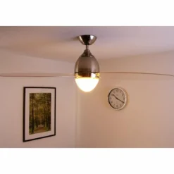 Ventilateur Globo PREMIER Acier inoxydable, Nickel mat, 2 lumières