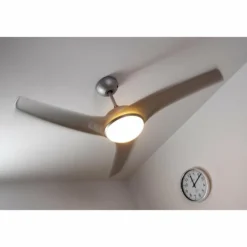 Ventilateur Globo PRIMO Argenté, Blanc, 2 lumières, Télécommandes