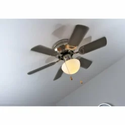 Ventilateur Globo UGO Acier inoxydable, Nickel mat, 1 lumière