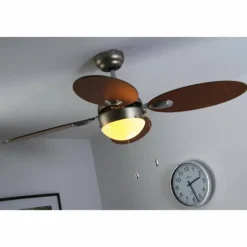 Ventilateur Globo WADE Acier inoxydable, Nickel mat, 1 lumière