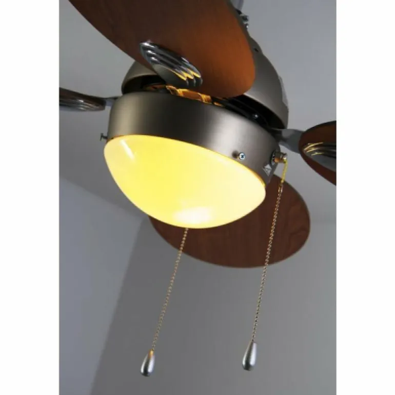 Ventilateur Globo WADE Acier inoxydable, Nickel mat, 1 lumière