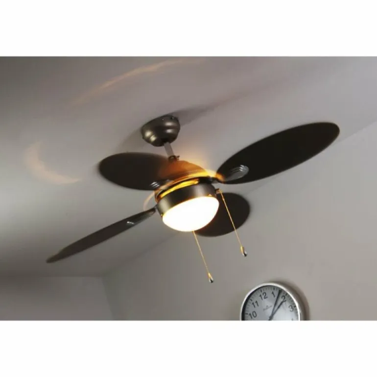 Ventilateur Globo WADE Acier inoxydable, Nickel mat, 1 lumière