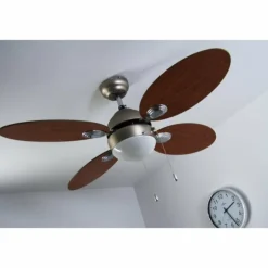 Ventilateur Globo WADE Acier inoxydable, Nickel mat, 1 lumière