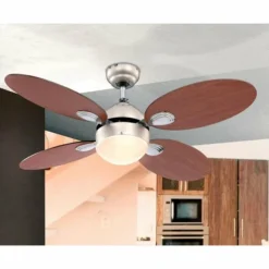 Ventilateur Globo WADE Chrome, Acier inoxydable, Nickel mat, 1 lumière