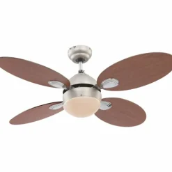 Ventilateur Globo WADE Chrome, Acier inoxydable, Nickel mat, 1 lumière