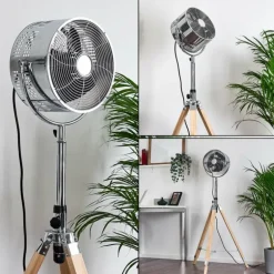 Ventilateur Magaluf Chrome, Bois clair