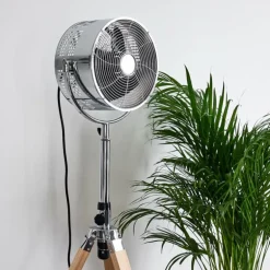 Ventilateur Magaluf Chrome, Bois clair