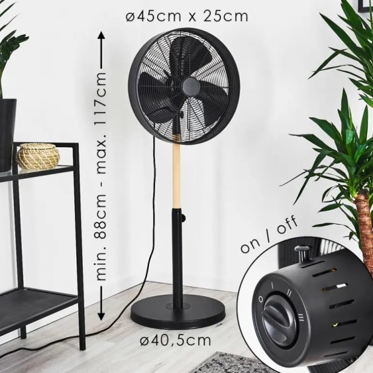 Ventilateur Markham Bois clair, Noir