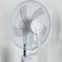 Ventilateur Rethymno Chrome, Argenté, Blanc