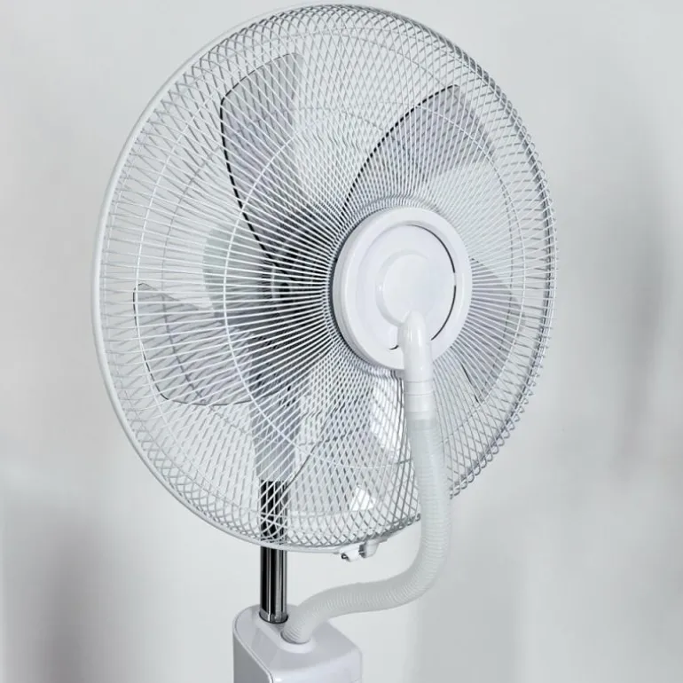 Ventilateur Rethymno Chrome, Argenté, Blanc