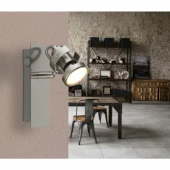 Verpax Plafonnier, Spot de plafond, Applique murale, Spot mural Luminaires Globo Lighting Nickel mat, 1 lumière