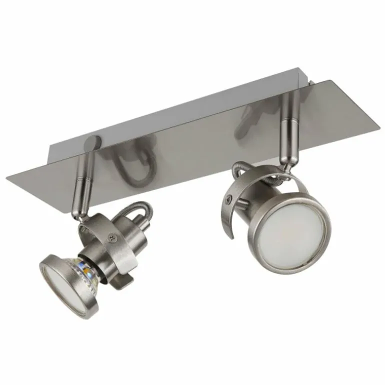 Verpax Plafonnier, Spot de plafond, Applique murale, Spot mural Luminaires Globo Lighting Nickel mat, 2 lumières