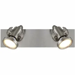 Verpax Plafonnier, Spot de plafond, Applique murale, Spot mural Luminaires Globo Lighting Nickel mat, 2 lumières