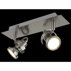 Verpax Plafonnier, Spot de plafond, Applique murale, Spot mural Luminaires Globo Lighting Nickel mat, 2 lumières