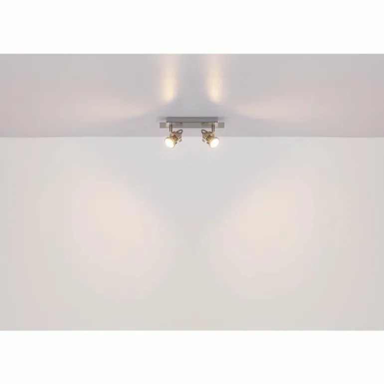 Verpax Plafonnier, Spot de plafond, Applique murale, Spot mural Luminaires Globo Lighting Nickel mat, 2 lumières
