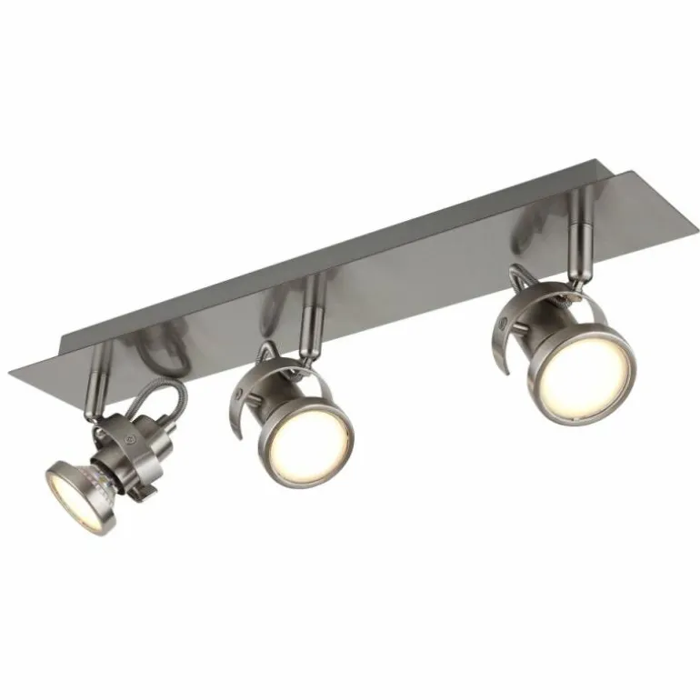 Verpax Plafonnier, Spot de plafond, Applique murale, Spot mural Luminaires Globo Lighting Nickel mat, 3 lumières