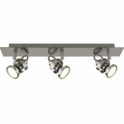 Verpax Plafonnier, Spot de plafond, Applique murale, Spot mural Luminaires Globo Lighting Nickel mat, 3 lumières