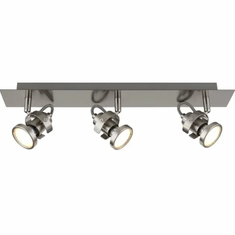 Verpax Plafonnier, Spot de plafond, Applique murale, Spot mural Luminaires Globo Lighting Nickel mat, 3 lumières