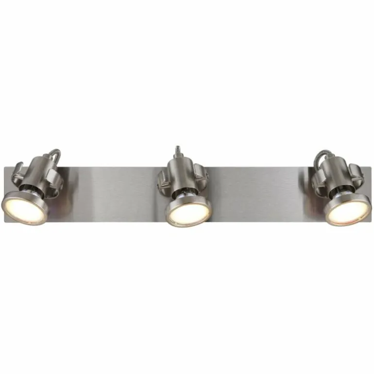 Verpax Plafonnier, Spot de plafond, Applique murale, Spot mural Luminaires Globo Lighting Nickel mat, 3 lumières