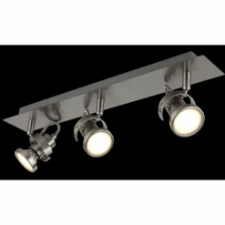 Verpax Plafonnier, Spot de plafond, Applique murale, Spot mural Luminaires Globo Lighting Nickel mat, 3 lumières
