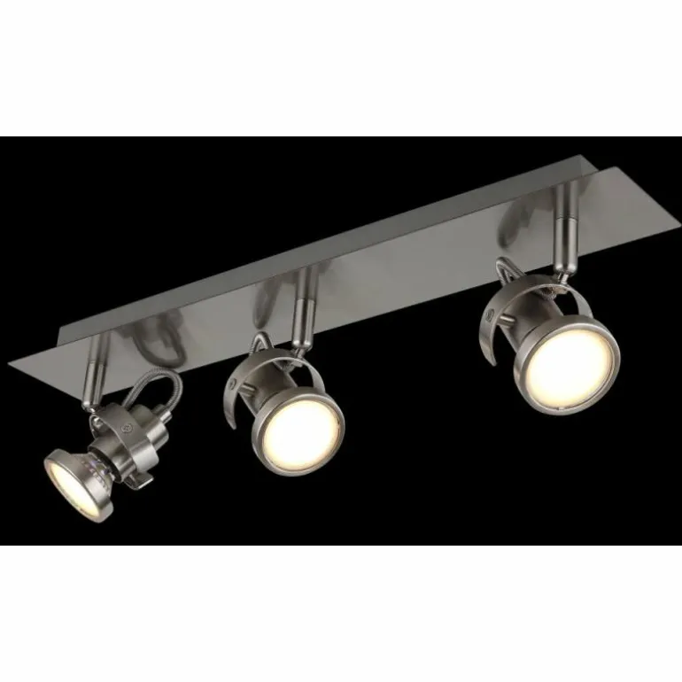Verpax Plafonnier, Spot de plafond, Applique murale, Spot mural Luminaires Globo Lighting Nickel mat, 3 lumières