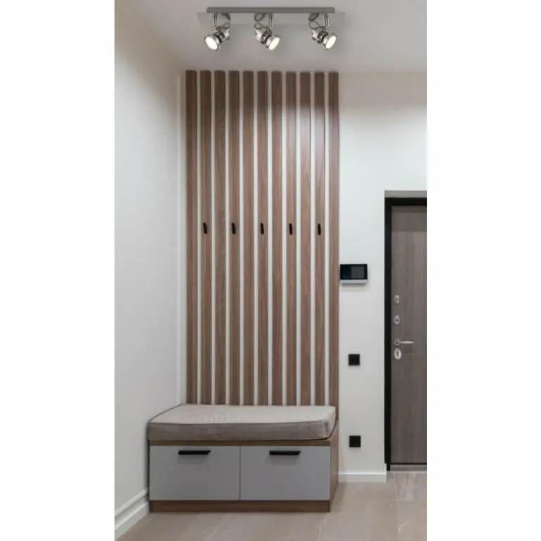 Verpax Plafonnier, Spot de plafond, Applique murale, Spot mural Luminaires Globo Lighting Nickel mat, 3 lumières