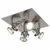 Verpax Plafonnier, Spot de plafond, Applique murale, Spot mural Luminaires Globo Lighting Nickel mat, 4 lumières