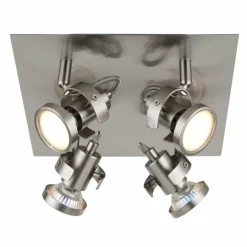 Verpax Plafonnier, Spot de plafond, Applique murale, Spot mural Luminaires Globo Lighting Nickel mat, 4 lumières